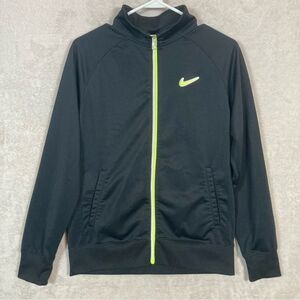 Nike Full Zip Track Jacket Pockets Youth‎ Boys Size XL Black Neon Green Swoosh